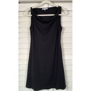 Reformation Knit Mini Dress Black Tencel Lyocell Sleeveless Boat/Drape Neck | M